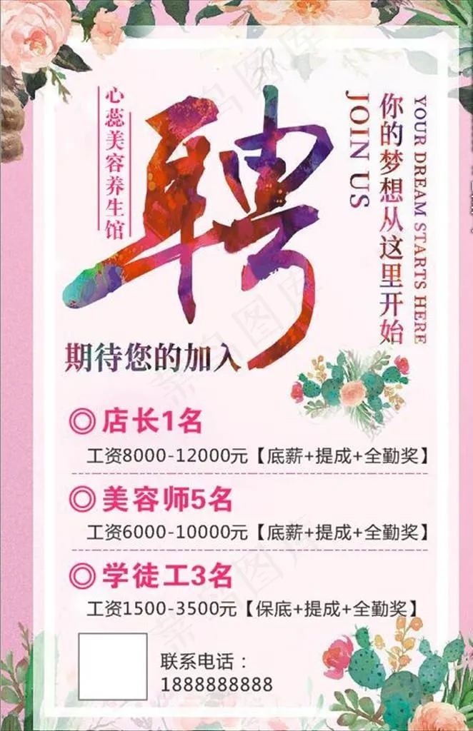 美容院招聘图片