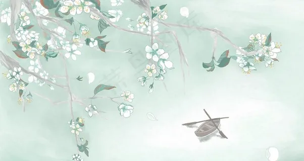 花朵复古传统国风背景素材图片