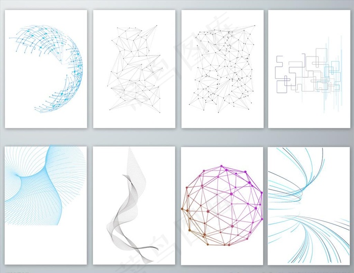 抽象几何线条设计元素图片psd模版下载
