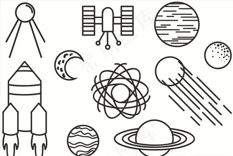 手绘趣味星球图片