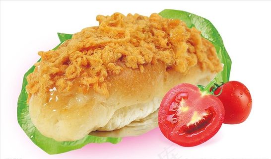 番茄肉松汉堡图片