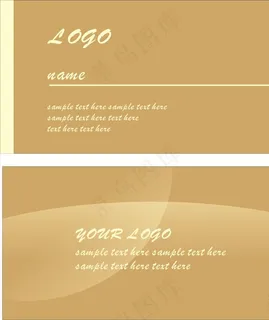 土黄色名片图片