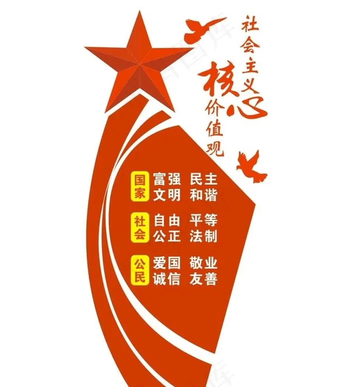 党建价值观图片cdr矢量模版下载