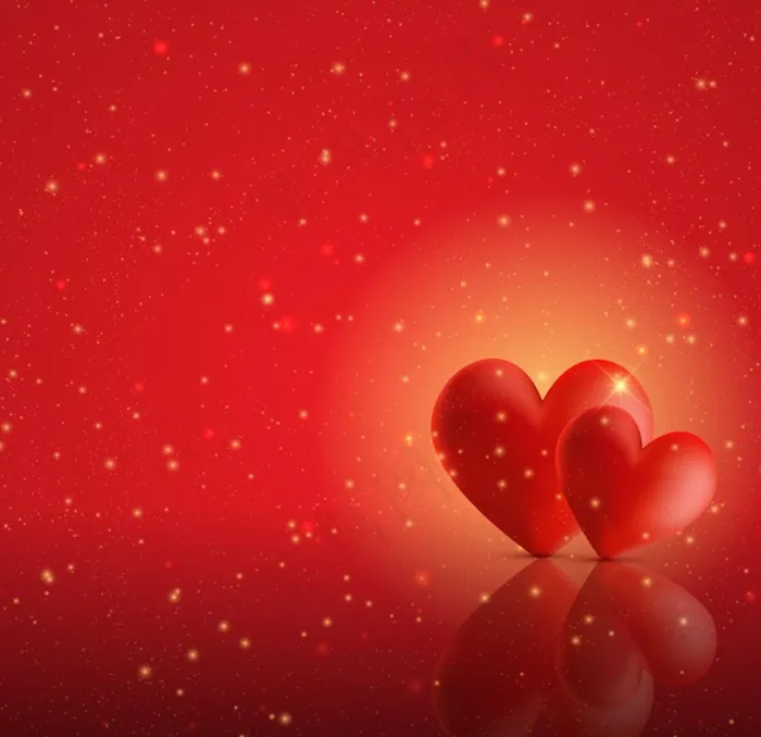 红色立体双心图片eps,ai矢量模版下载