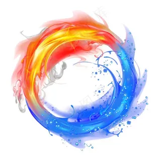 免扣手绘冰火圆环图片