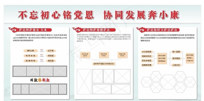 党建展板图片cdr矢量模版下载