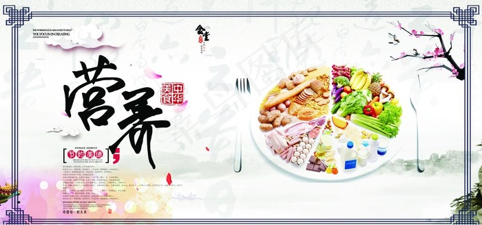 食堂展板图片(3543X1772(DPI:150))psd模版下载