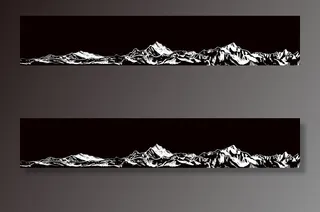 雪山 矢量 黑背景图片