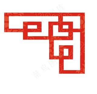 中式 回形纹 边框 传统 红色图片