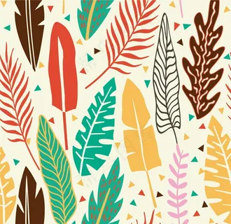 彩色树叶芭蕉叶平铺图图片 彩色树叶芭蕉叶平铺图图片