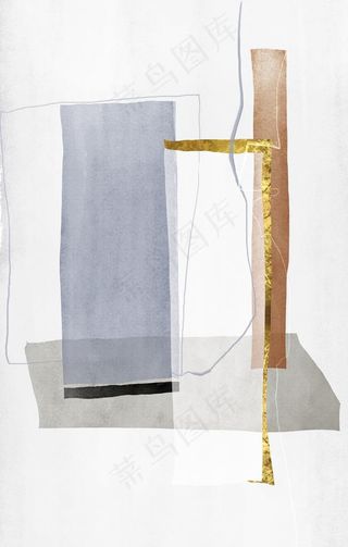 北欧抽象几何烁金装饰画图片