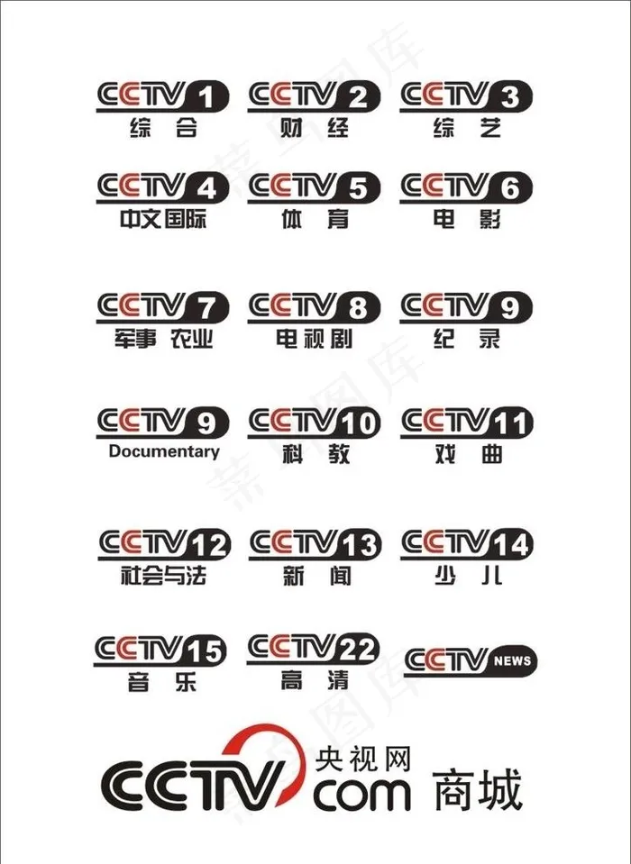 CCTV电视标志图片cdr矢量模版下载