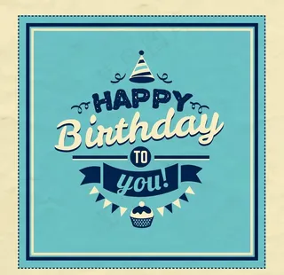 复古快乐生日卡图片