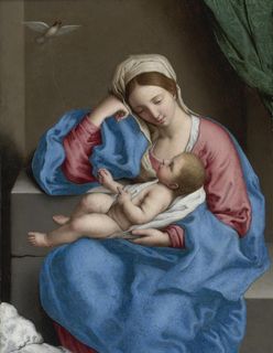 圣母抱耶稣图片