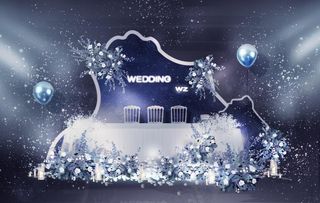 蓝色主题婚礼图片
