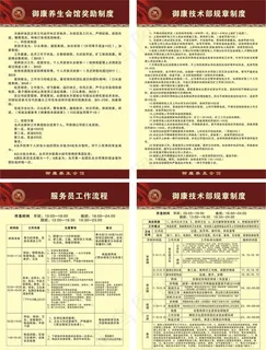 养生会馆制度牌展板图片 养生会馆制度牌展板图片