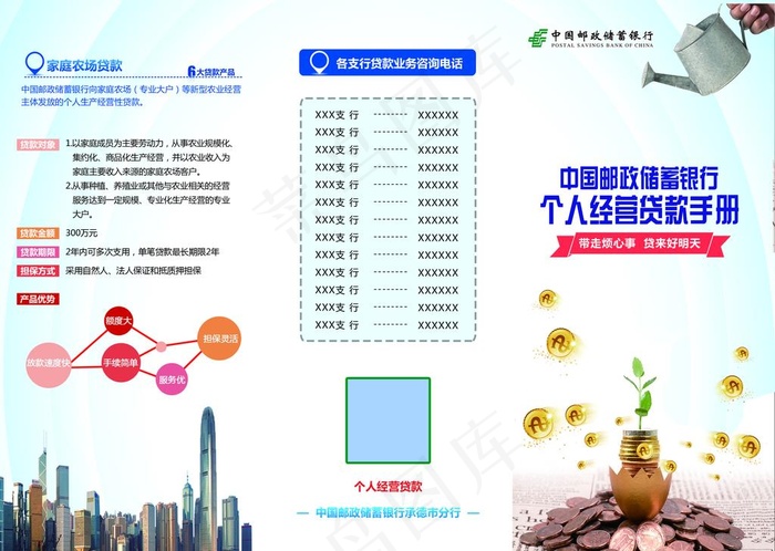 邮政银行折页图片(3437X2551(DPI:300))psd模版下载