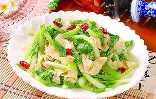 青菜炒豆筋图片