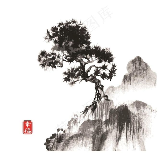 水墨图片eps,ai矢量模版下载