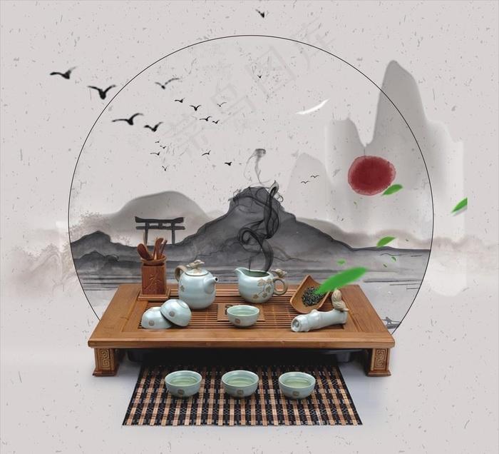 茶具  茶叶图片cdr矢量模版下载