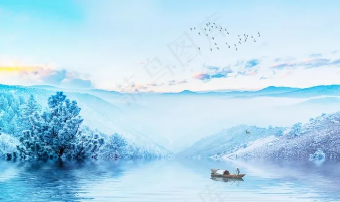 水墨背景墙图片(9071X5669(DPI:72))psd模版下载