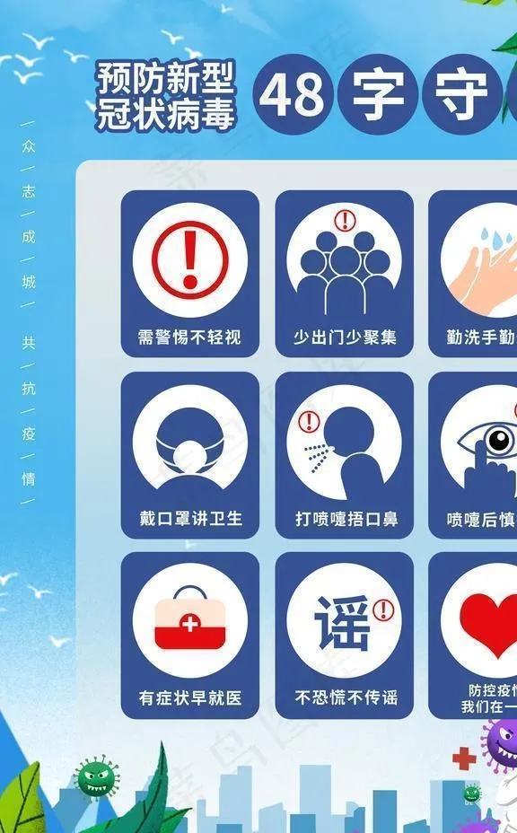 疫情防控守则图片(3543X4724(DPI:150))psd模版下载