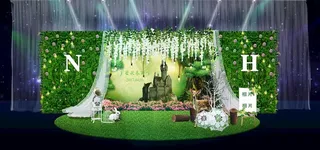 森系绿色花草婚礼迎宾区效果图图片