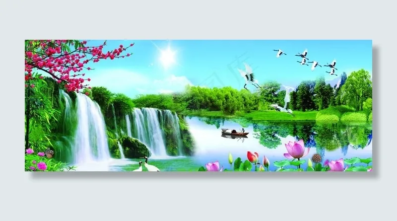 山水风景图图片(2551X1044(DPI:72))psd模版下载