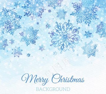彩绘圣诞节蓝色雪花图片