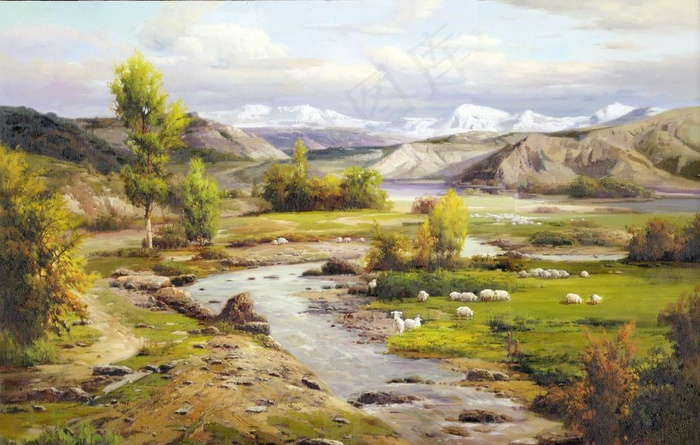 风景油画图片