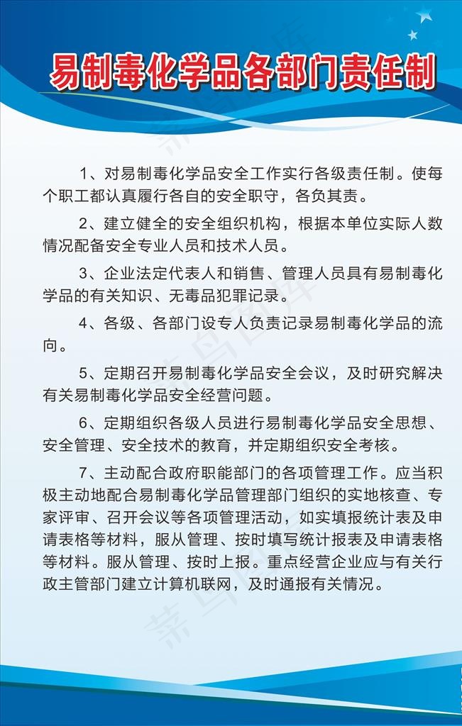 易制毒化学品各部门责任制图片cdr矢量模版下载