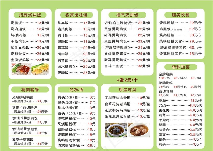 快餐 灯箱 价目表图片cdr矢量模版下载