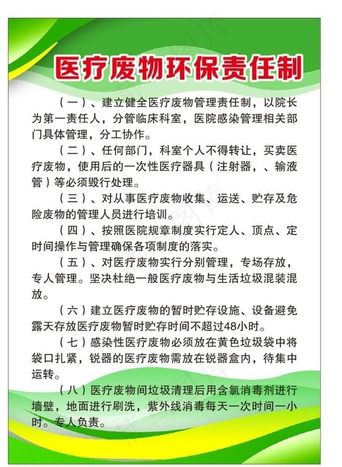 医疗废物环保责任制图片cdr矢量模版下载