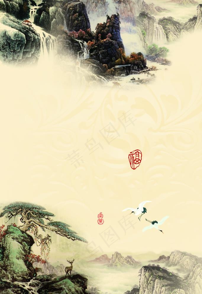 古风背景图片(3543X5315(DPI:150))psd模版下载