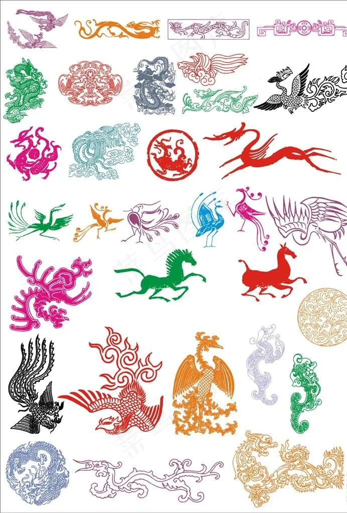 矢量龙纹花纹图片cdr矢量模版下载