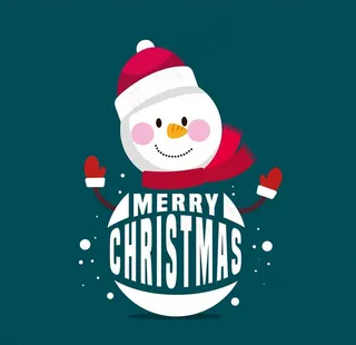 雪人圣诞节艺术字图片