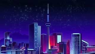 城市夜景矢量建筑图片