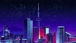 城市夜景矢量建筑图片