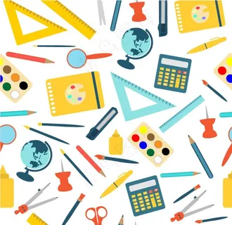 文具元素平铺图图片