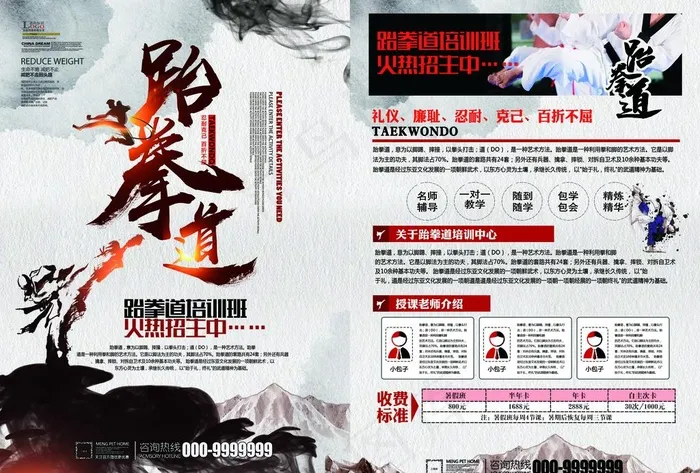 跆拳道宣传单图片(4961X3508(DPI:300))psd模版下载