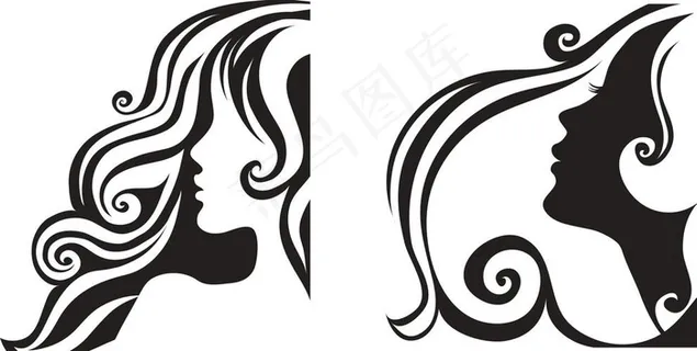 女性画像剪影图片