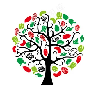 卡通坚果树图片