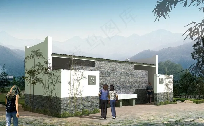 实用工程高清公厕效果图图片