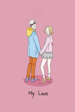 情人节手绘插画图片