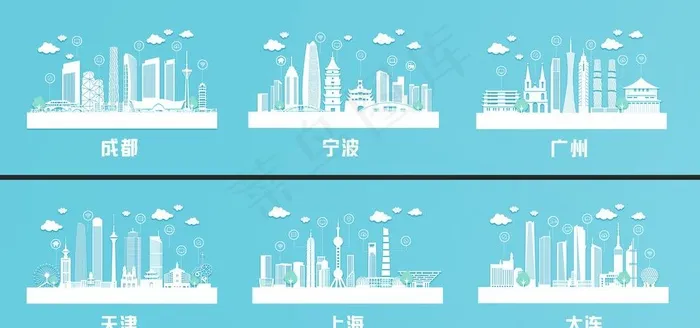 城市建筑图片(9449X4724(DPI:300))psd模版下载