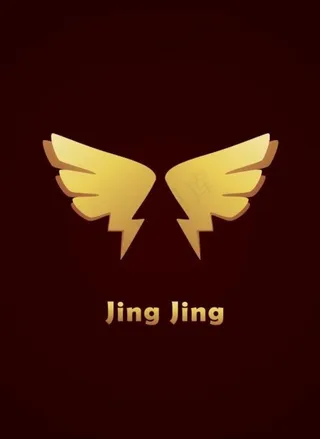 金色翅膀插画 简易插画 渐变图片