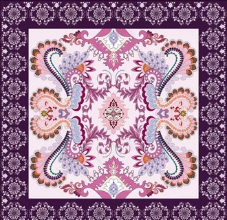 华丽民族花纹 方巾图案图片