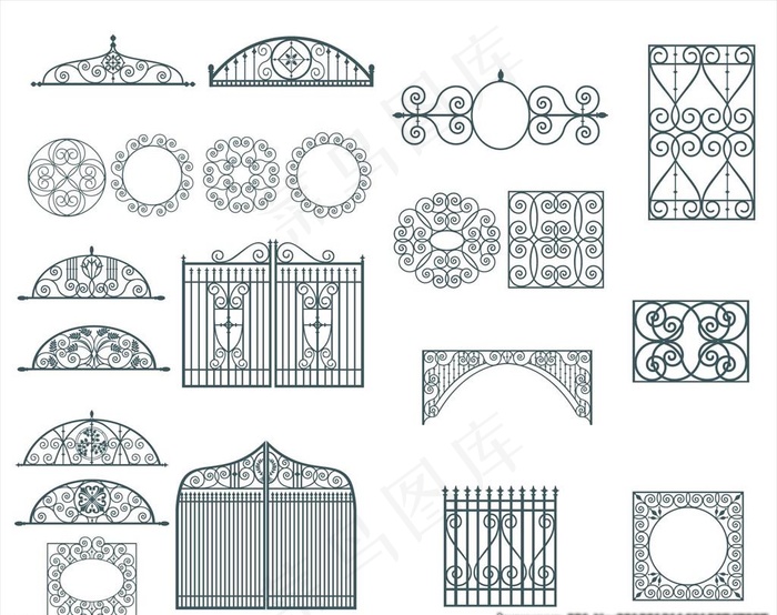 铁门栅栏雕花图片