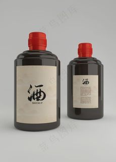 酒瓶标签样机图片