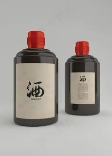 酒瓶标签样机图片 酒瓶标签样机图片